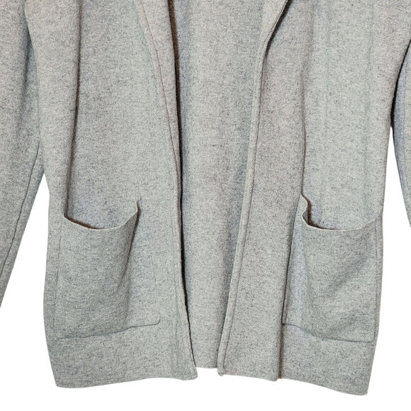 Magaschoni Gray Cotton Wool Cardigan Sweater Pockets Office Fall Layering Size S - Picture 5 of 10